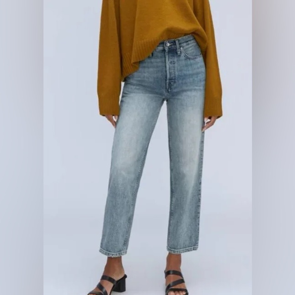 Everlane The Way High Slim Crop Jean Size 27 Blue Wash Minimalist‎ Casual